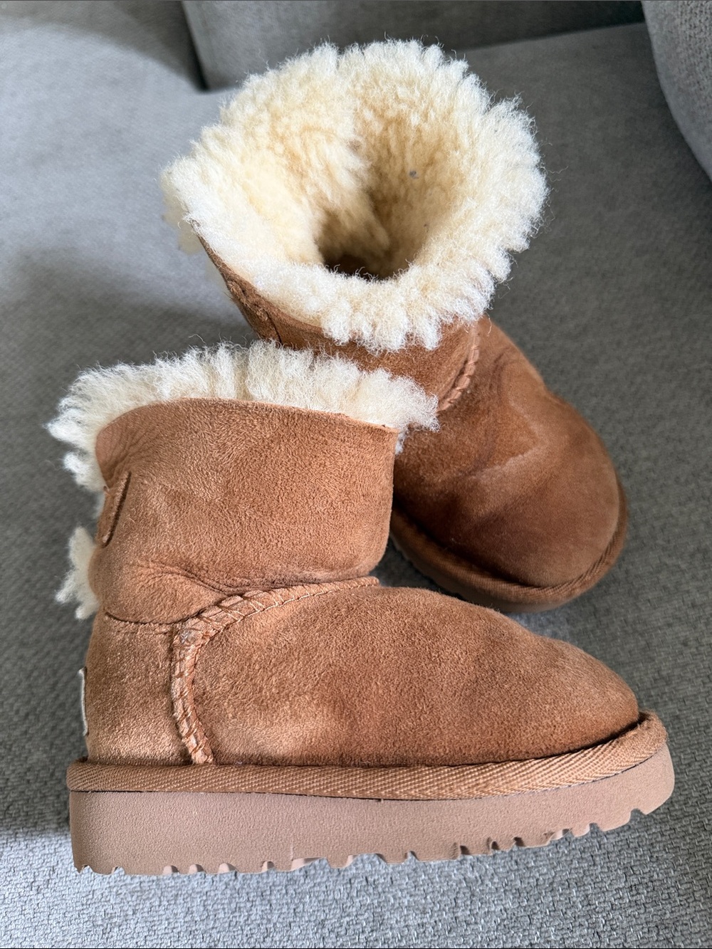 Ugg Baby Toddler Shearling Lined Suede Boots - Chestnut Size 6